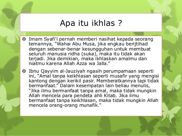 Ciri Ciri Dari Orang Yang Memiliki Keikhlasan