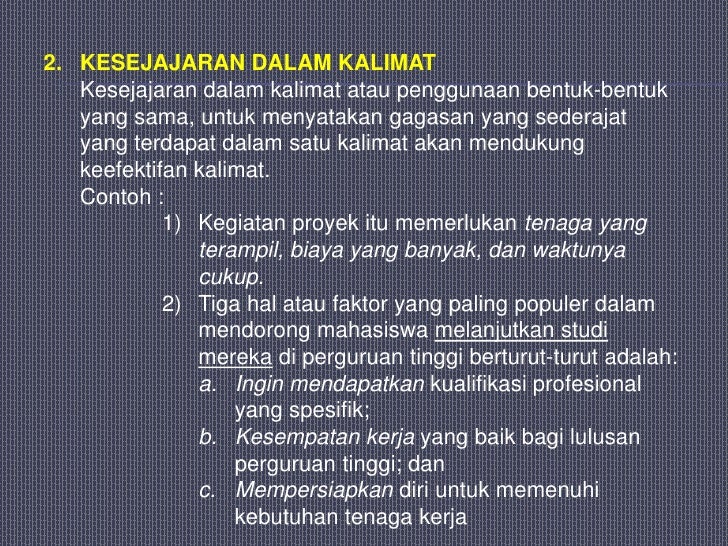 Ciri ciri kalimat efektif