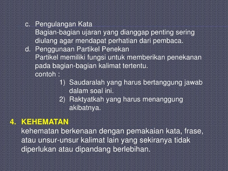 Ciri ciri kalimat efektif