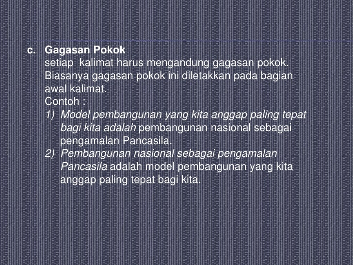 Gagasan Pokok Biasanya Terdapat Di Dalam Dengan