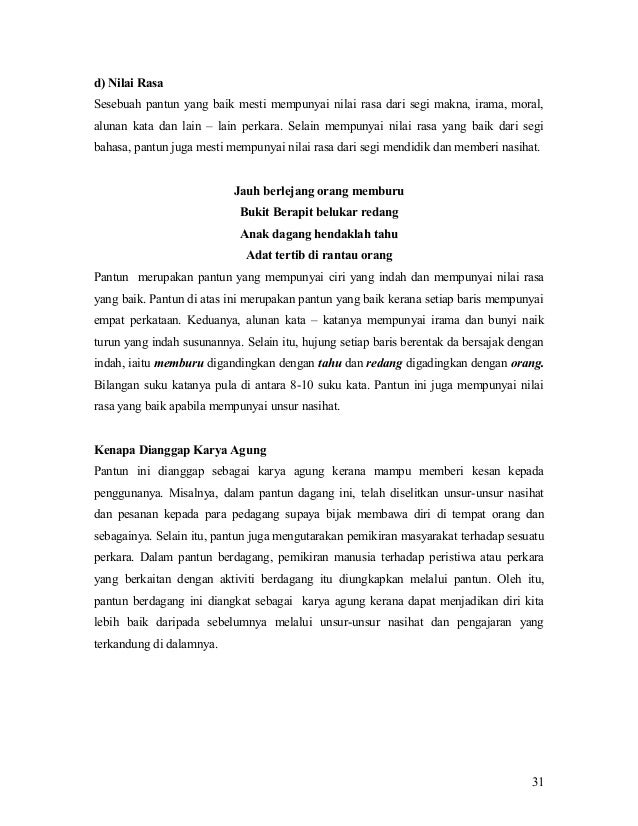 Ciri ciri karya agung