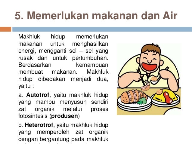 Ciri Ciri Makhluk Hidup Memerlukan Makanan - Ini Cirinya