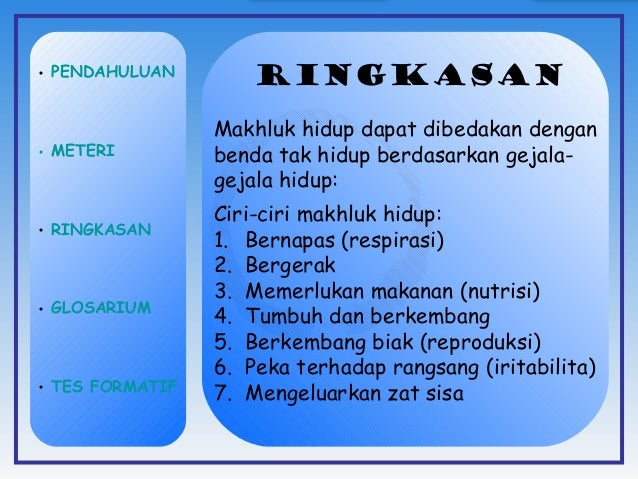 Ciri ciri makhluk hidup