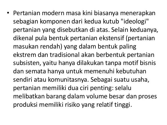  Ciri ciri pertanian 