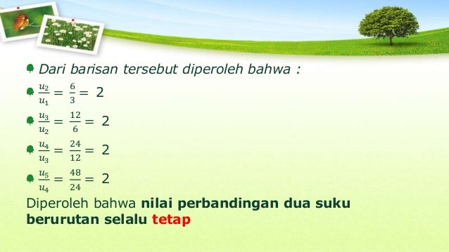 Menemukan Ciri Barisan Geometri