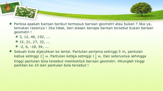 Menemukan Ciri barisan geometri