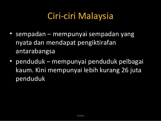 Ciri Ciri Negara Malaysia