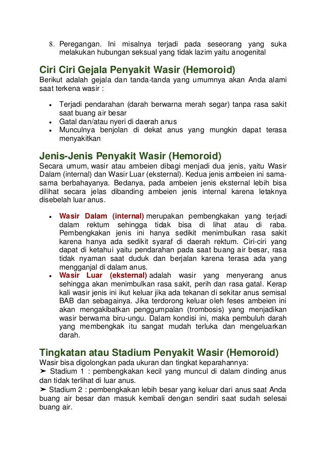 Ciri ciri penderita wasir yang umum