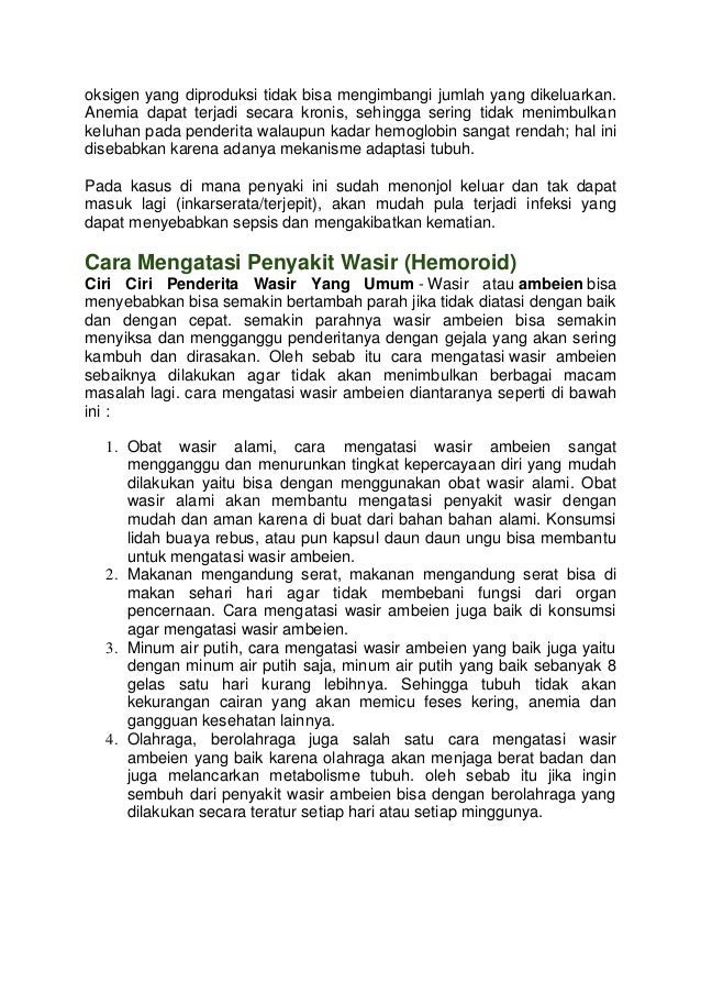 Ciri ciri penderita wasir yang umum