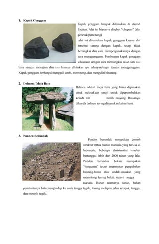 Ciri Zaman Megalitikum Berserta Gambarnya | PDF