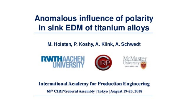 Anomalous Influence Of Polarity In Sink Edm Of Titanium Alloys