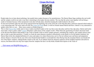 Cirque Du Freak | PPT