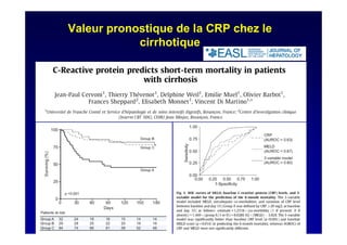 Valeur pronostique de la CRP chez le
cirrhotique
 