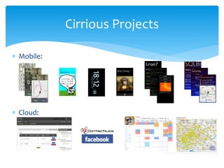 Cirrious Projects

 Mobile:




 Cloud:
 