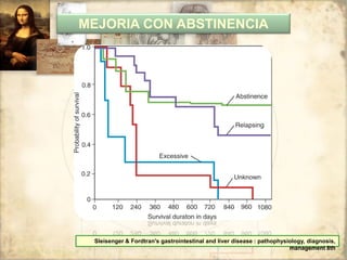 Sleisenger & Fordtran's gastrointestinal and liver disease : pathophysiology, diagnosis,
management 8th
MEJORIA CON ABSTINENCIA
 