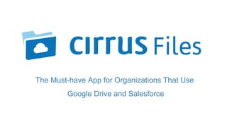 The Must-have App for Organizations That Use
Google Drive and Salesforce
 