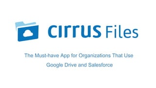 The Must-have App for Organizations That Use
Google Drive and Salesforce
