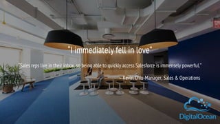 “I immediately fell in love”
“Sales reps live in their inbox, so being able to quickly access Salesforce is immensely powerful.”
– Kevin Chiu-Manager, Sales & Operations
 