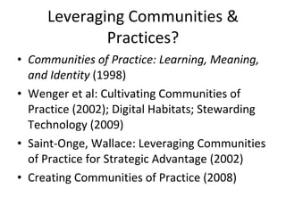 Focus on Practice  to reengage the connection with Research 