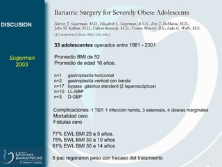 DISCUSION CIRUGIA BARIATRICAADULTOSSegura y efectiva a corto y largo plazo