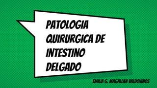 Patologia
quirurgica de
intestino
delgado
Emilia G. magallan valdovinos
 