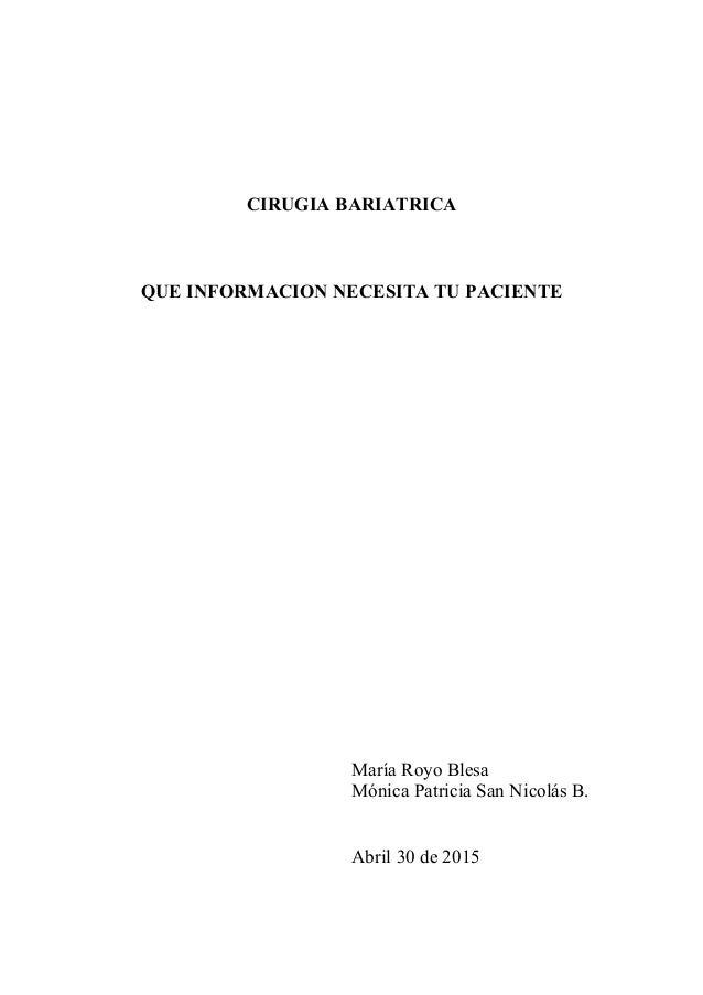 (2015-04-30) Cirugia bariatrica (DOC) (2015-04-30) Cirugia bariatrica (DOC)