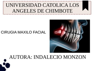 UNIVERSIDAD CATOLICA LOS
ANGELES DE CHIMBOTE
CIRUGIA MAXILO FACIAL
AUTORA: INDALECIO MONZON
 