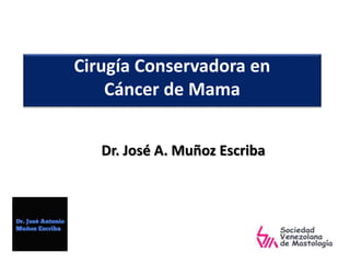 Cirugía Conservadora en
Cáncer de Mama
Dr. José A. Muñoz Escriba
 