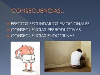  EFECTOS SECUNDARIOS EMOCIONALES
 CONSECUENCIAS REPRODUCTIVAS
 CONSECUENCIAS ENDOCRINAS
 