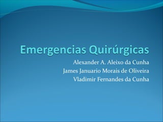 Alexander A. Aleixo da Cunha
James Januario Morais de Oliveira
Vladimir Fernandes da Cunha

 