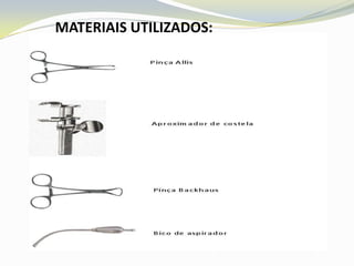 MATERIAIS UTILIZADOS:
 