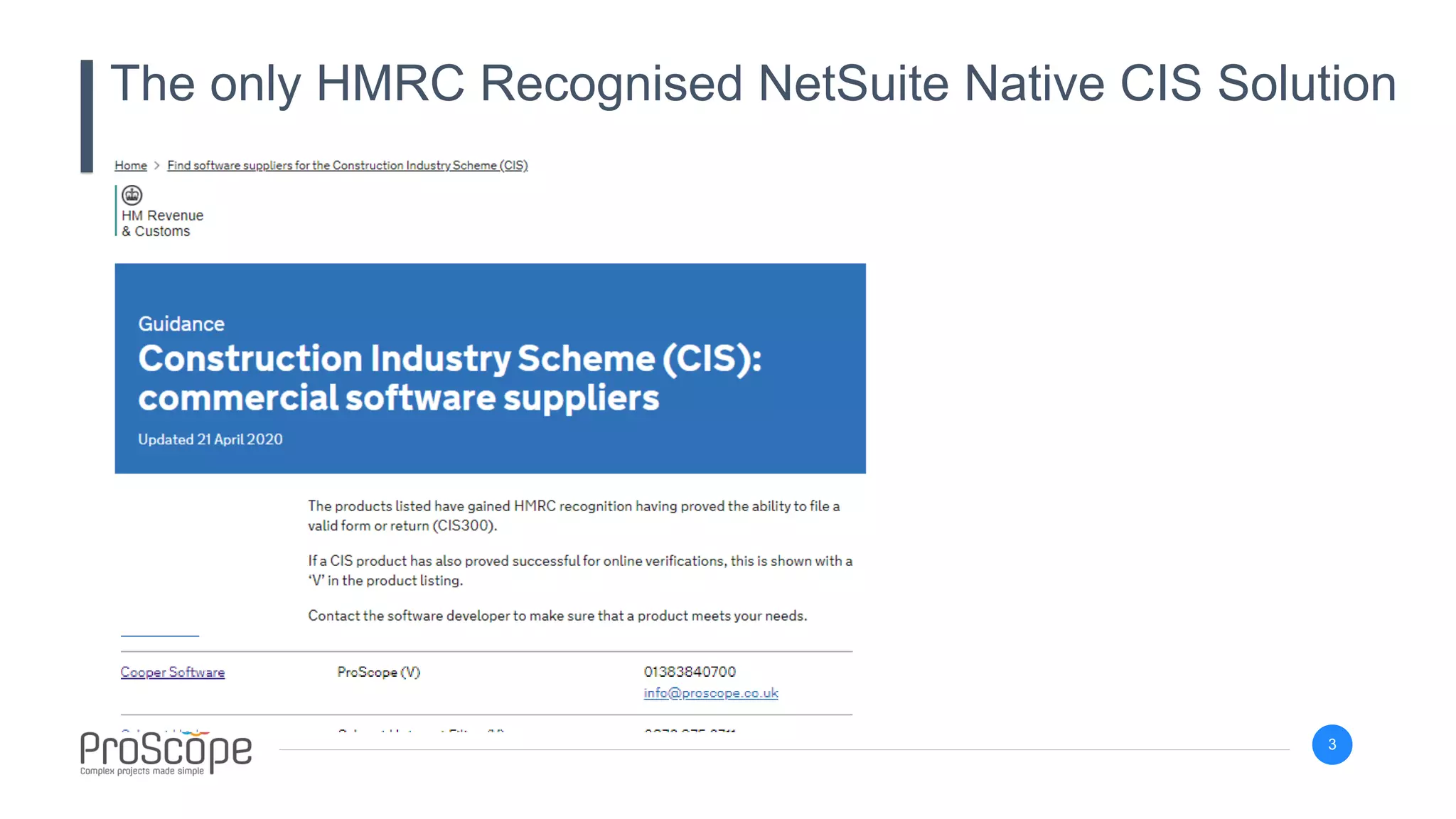 Proscope Software ProScope CIS for NetSuite | PDF