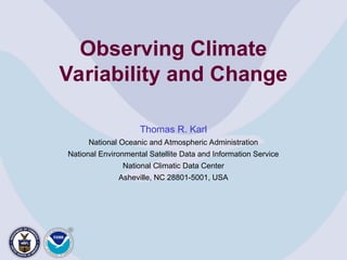 Climate Change and Variability Observation | PPT