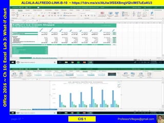 page–37 * CIS 1
Office2016~Ch10:ExcelLab3:What-ifchart
ALCALA-ALFREDO-LINK-B-10 ~ https://1drv.ms/x/s!AtJiw3fSSXBmgVQlvlM5TuEa4fJ3
ProfessorVillegas@gmail.com
 