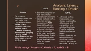 CIS1 Research Project - Comparing Database Management Systems: Access ...