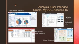 CIS1 Research Project - Comparing Database Management Systems: Access ...