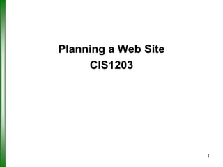 Planning a Web Site
CIS1203

1

 