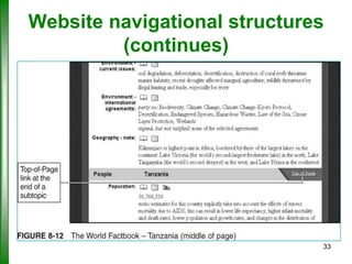 Website navigational structures
(continues)

33

 