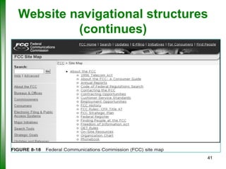 Website navigational structures
(continues)

41

 