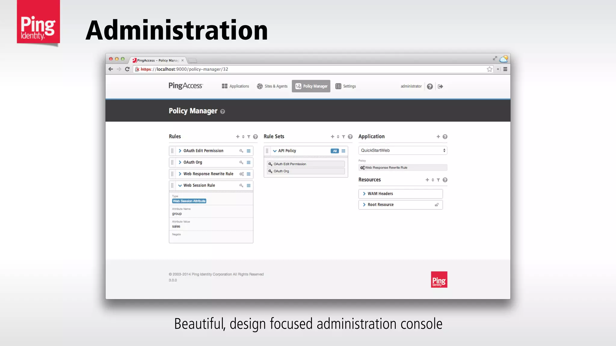 Administration
Beautiful, design focused administration console
 