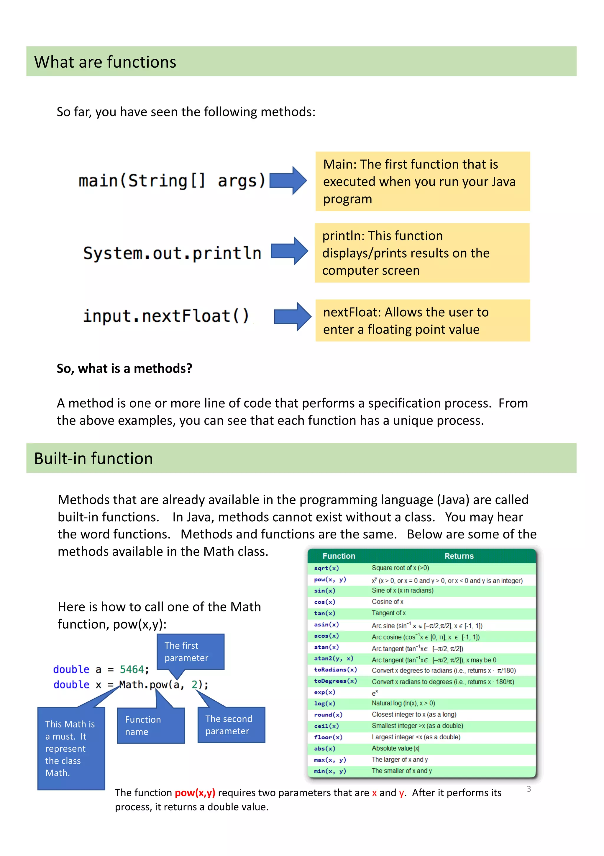 CIS 1403 lab 3 functions and methods in Java | PDF