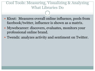 Why use In-House Web Metrics Tools?Analytics used to have issues with external linksWe wanted to define what a session wasWanted to more closely define on-campus private IP locations