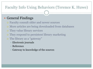 5. The Limits of SurveysSurvey data are compass pointsWisdom gained “on the ground” is crucial for understanding faculty needsWe possess direct knowledge of the user community, and must trust our instincts