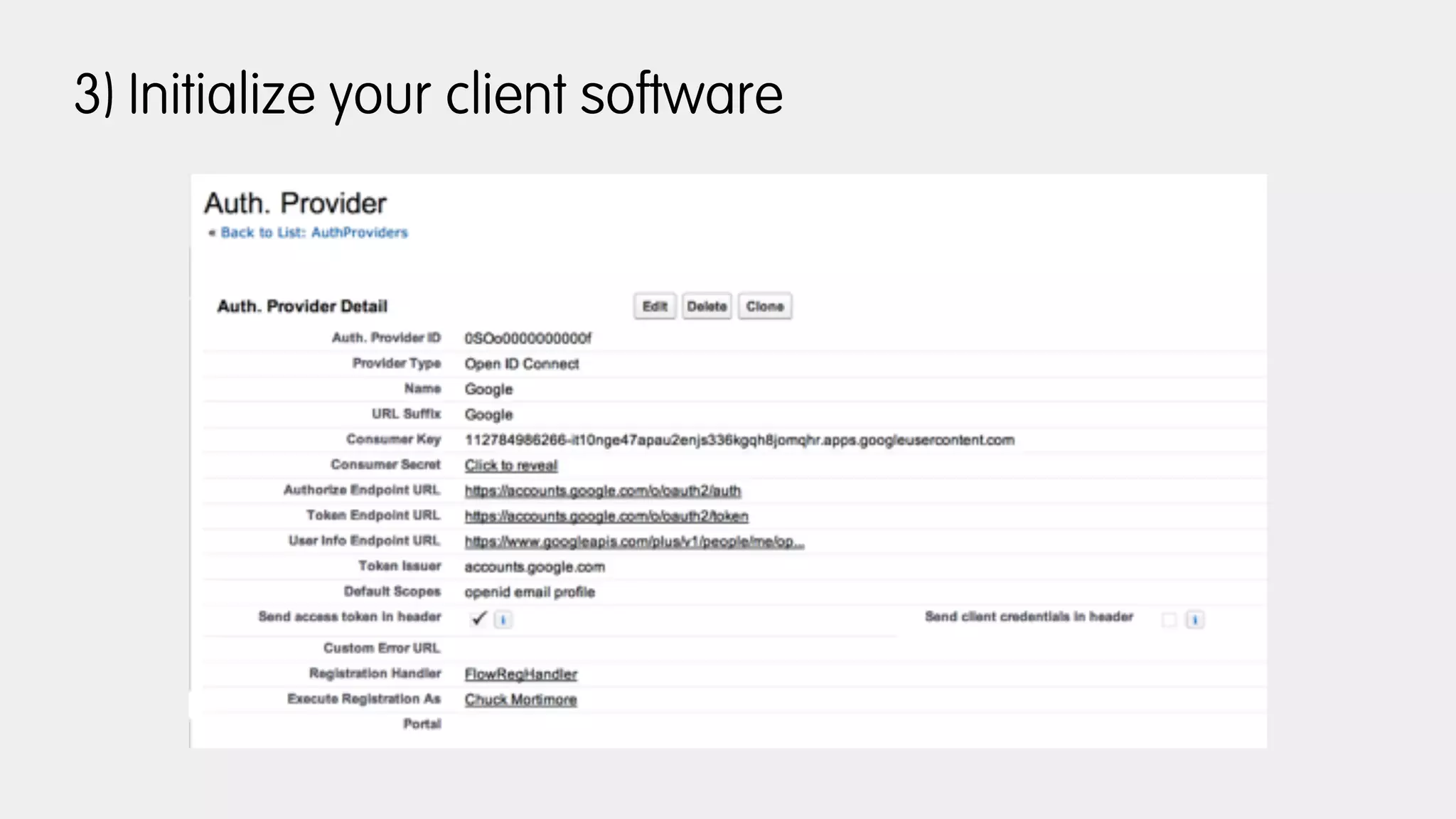 3) Initialize your client software
 