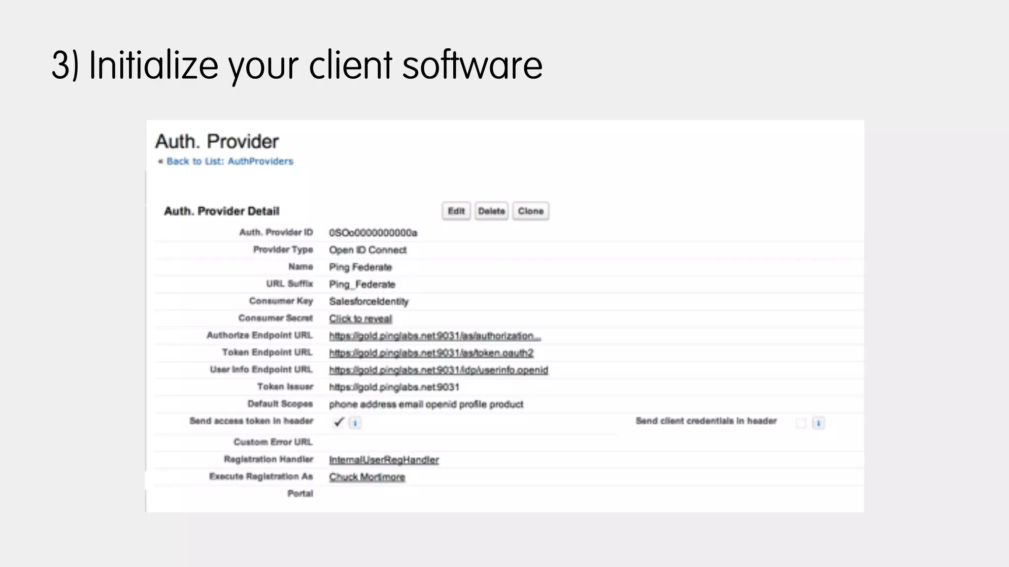 3) Initialize your client software
 