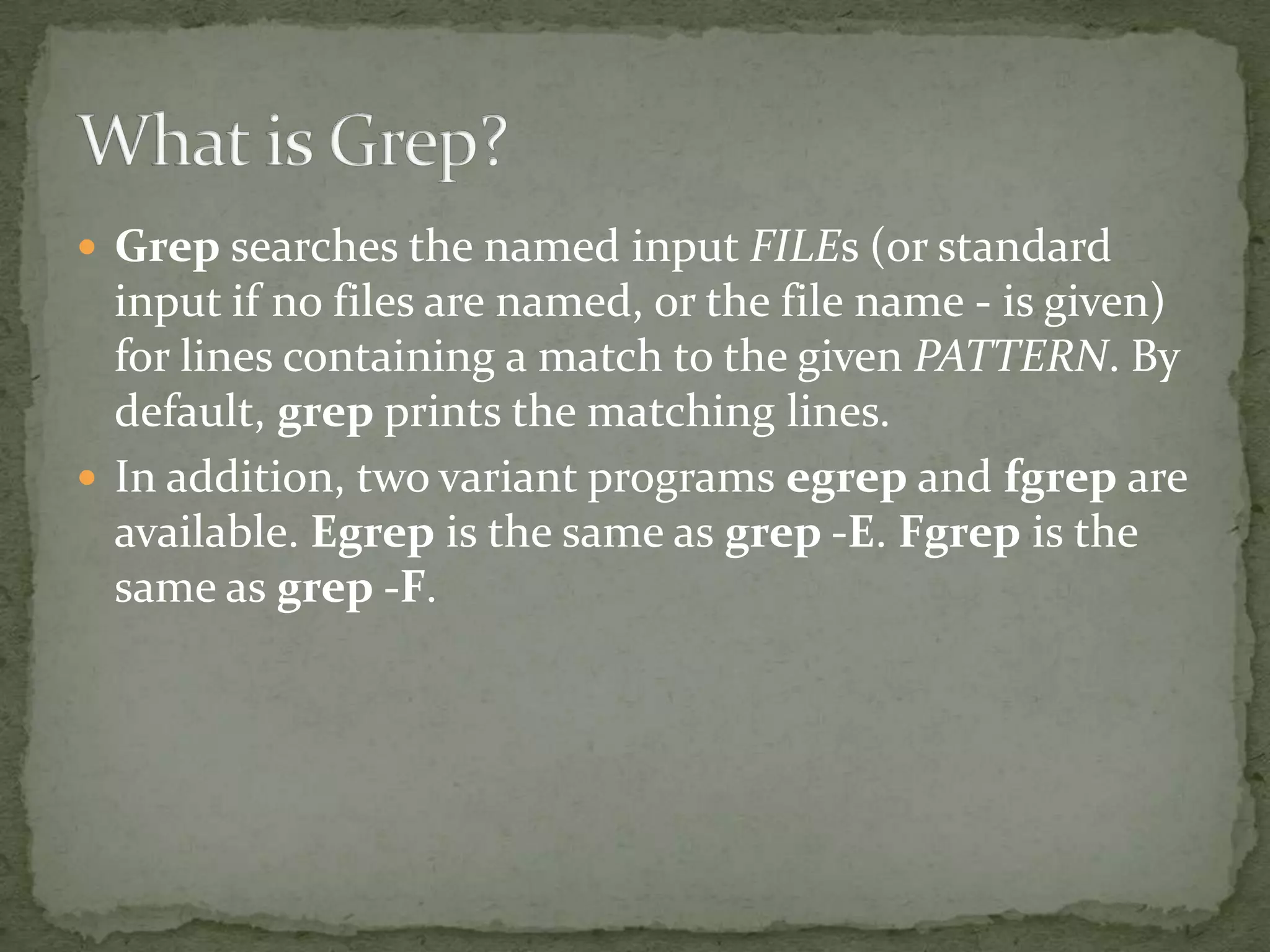 Using Regular Expressions In Grep Ppt Using Regular Expressions In Grep Ppt