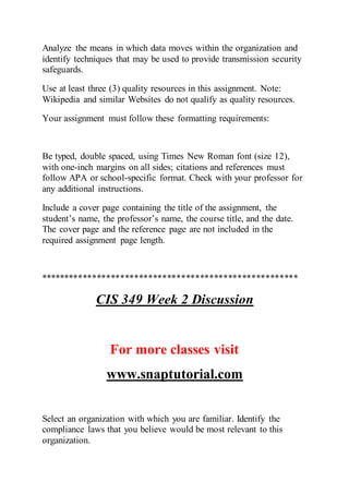 Cis 349 Enhance Teaching Snaptutorial Com