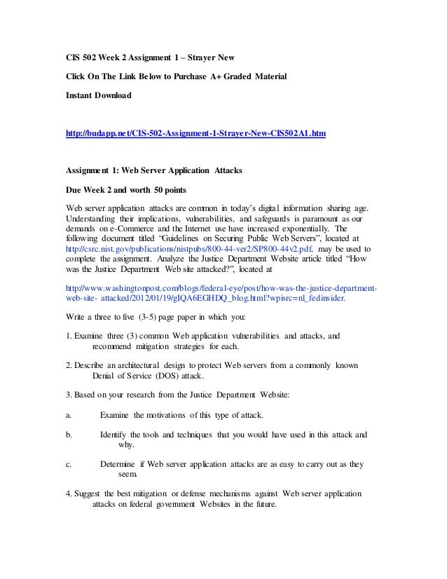 Cis 502 week 2 assignment 1 strayer new essay 08 picture