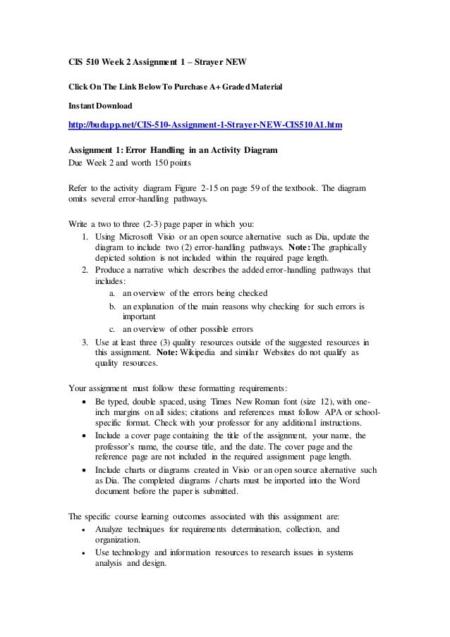Essay about cis510 assignment 2 02 image