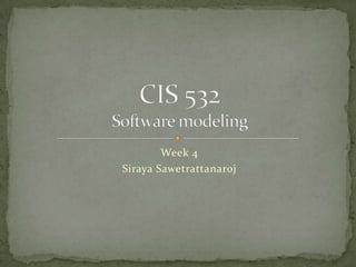 Week 4 SirayaSawetrattanaroj CIS 532Software modeling 